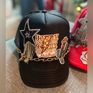 Christmas Trucker Hat Otto brand Howdy Christmas Black